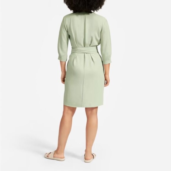 Everlane The Japanese GoWeave Long-Sleeve Mini Wrap Dress in Mint Womens 4/ NWOT - Picture 3 of 11
